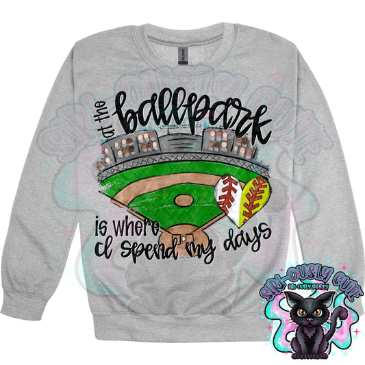 At The Ballpark Is Where I Spend My Days Baseball Softball Black Mascot