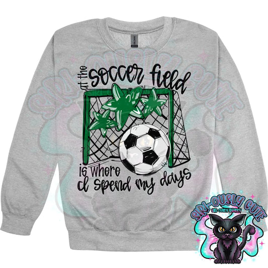 At The Soccer Field Is Where I Spend My Days Kelly Green Mascot