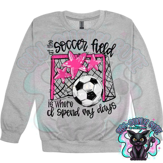 At The Soccer Field Is Where I Spend My Days Pink Mascot