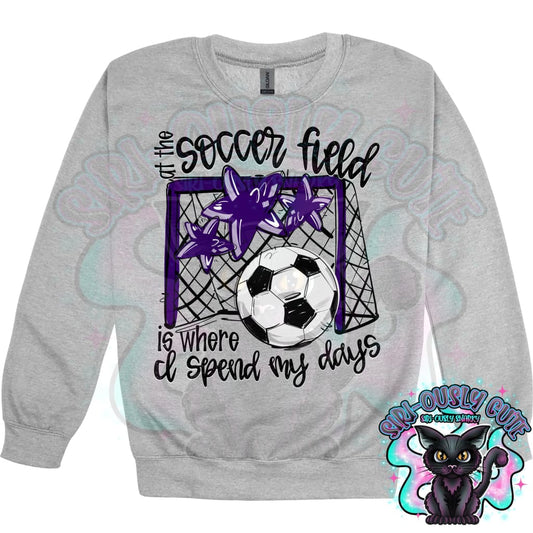 At The Soccer Field Is Where I Spend My Days Purple Mascot