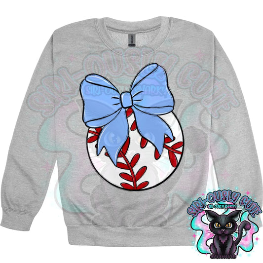 Balls and Bows Baseball Carolina Blue Mascot