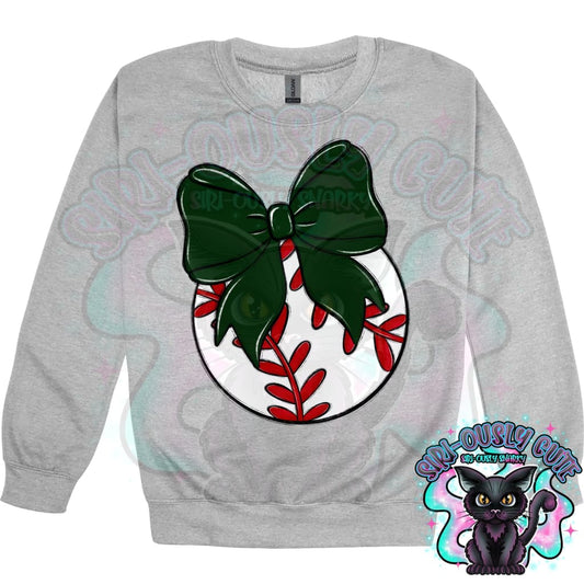 Balls and Bows Baseball Dark Green Mascot