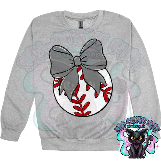 Balls and Bows Baseball Gray Mascot