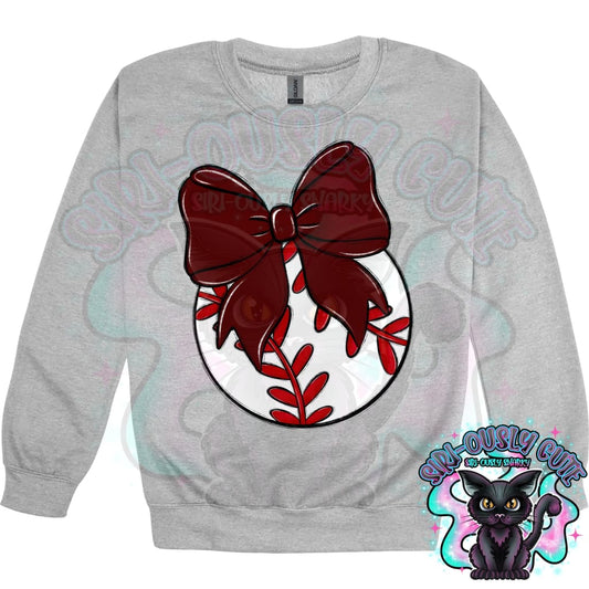 Balls and Bows Baseball Maroon Mascot