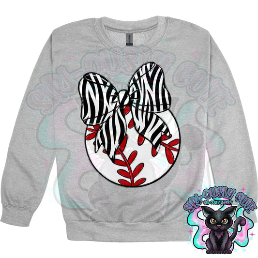 Balls and Bows Baseball Zebra Mascot