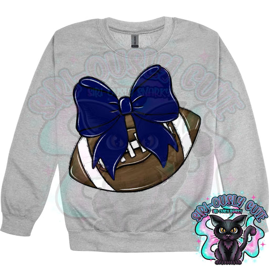 Balls and Bows Football Navy Mascot