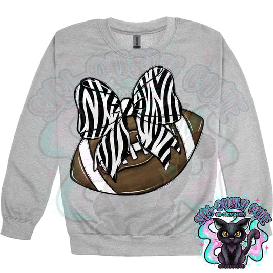 Balls and Bows Football Zebra Mascot