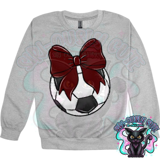 Balls and Bows Soccer Maroon Mascot