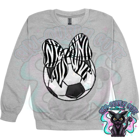 Balls and Bows Soccer Zebra Mascot