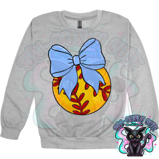 Balls and Bows Softball Columbia Blue Mascot