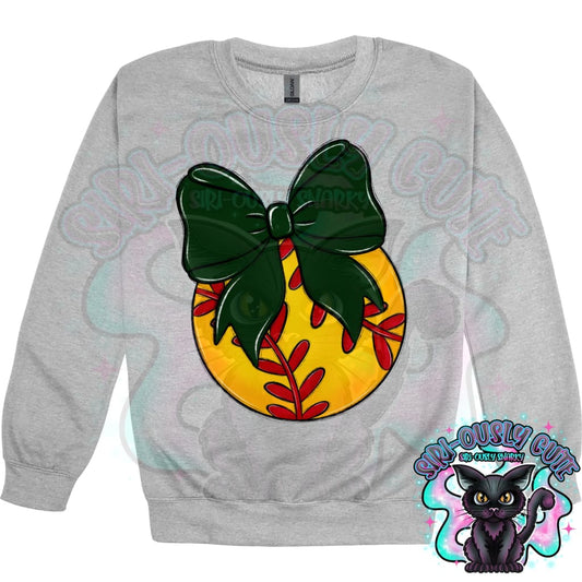 Balls and Bows Softball Dark Green Mascot