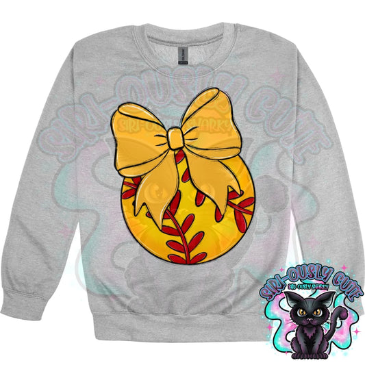 Balls and Bows Softball Yellow Gold Mascot