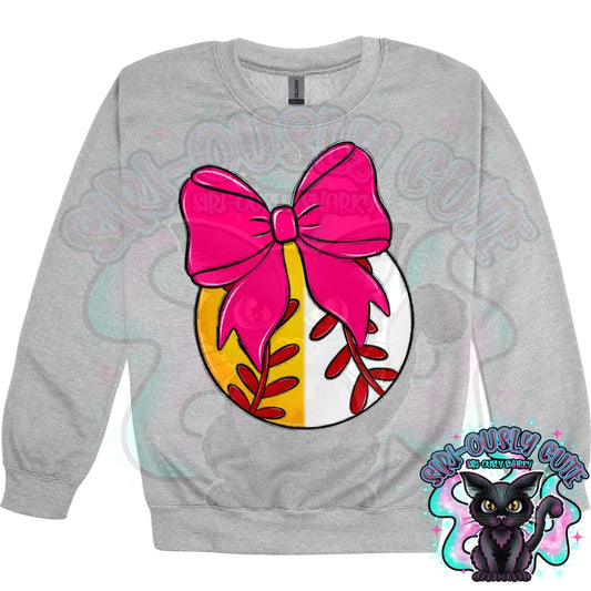 Balls and Bows Split Baseball Softball Pink Mascot