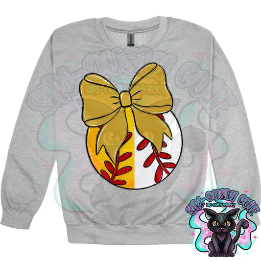 Balls and Bows Split Baseball Softball Vegas Gold Mascot