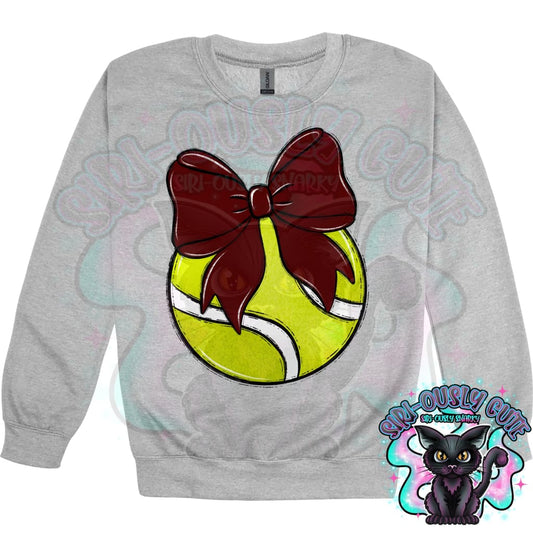 Balls and Bows Tennis Maroon Mascot