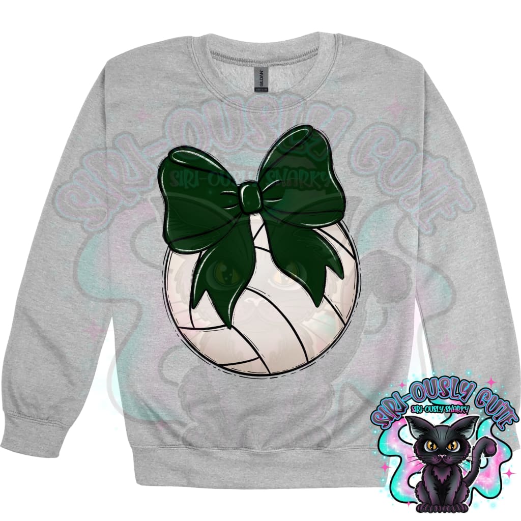 Balls and Bows Volleyball Dark Green Mascot