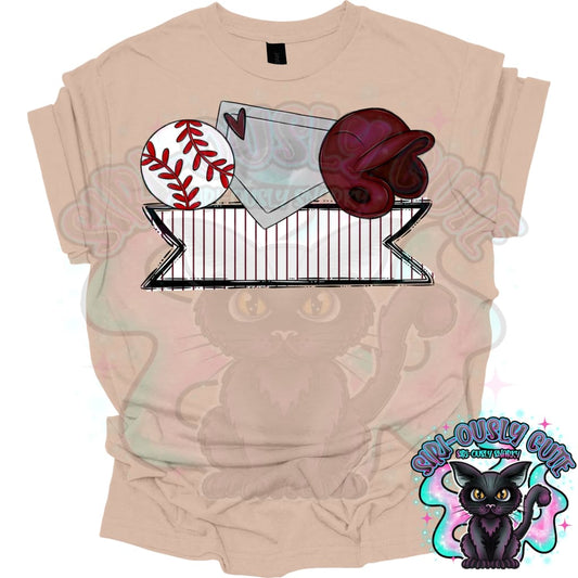 Baseball Name Trios Maroon Mascot