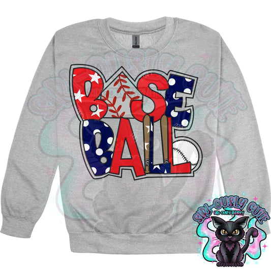 Baseball Word Art Red and Navy Mascot