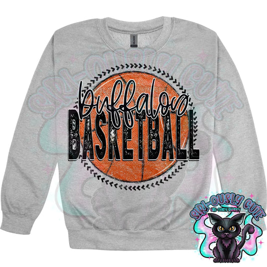 Basketball Grunge Circle Buffalos Mascot