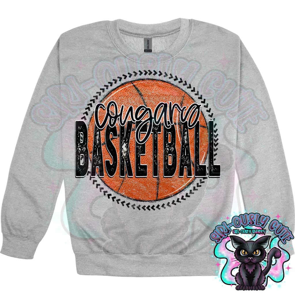 Basketball Grunge Circle Cougars Mascot