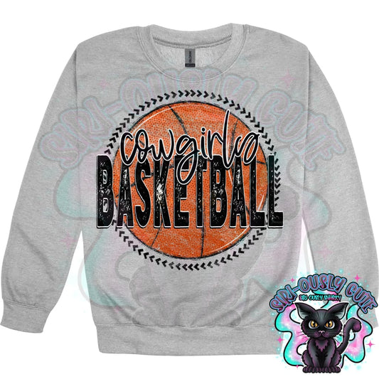 Basketball Grunge Circle Cowgirls Mascot