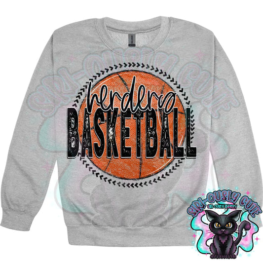 Basketball Grunge Circle Herders Mascot