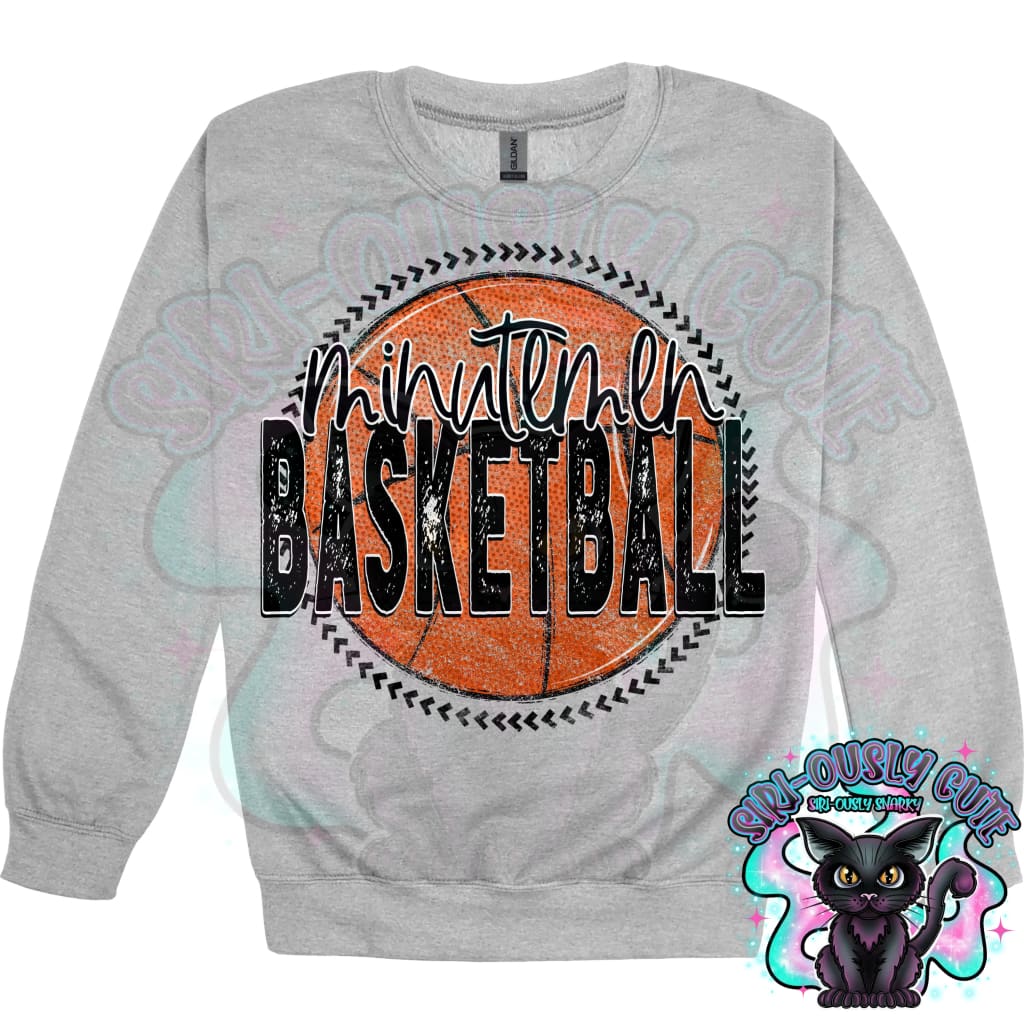 Basketball Grunge Circle Minutemen Mascot