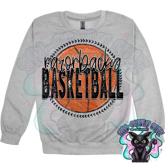 Basketball Grunge Circle Razorbacks Mascot