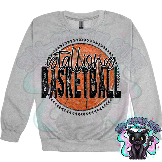 Basketball Grunge Circle Stallions Mascot