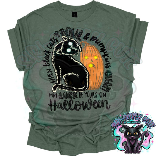 Black cat and pumpkins Clothing