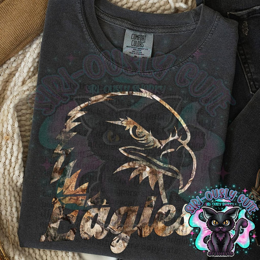 Camo Outline Mascot - Eagles Mascot