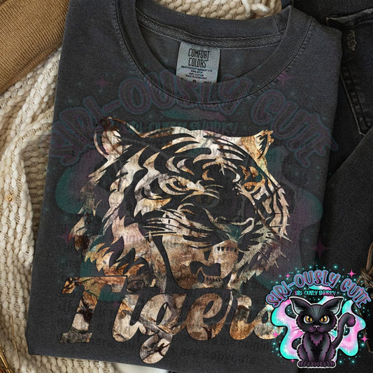 Camo Outline Mascot - Tigers Mascot