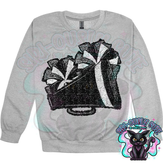 Cheer Poms And Megaphones Black Sequin Mascot