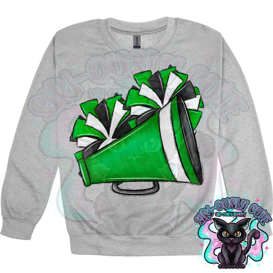 Cheer Poms And Megaphones Green Mascot