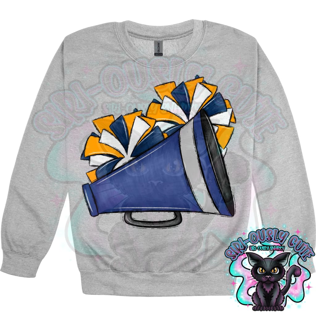 Cheer Poms And Megaphones Navy And Gold Mascot