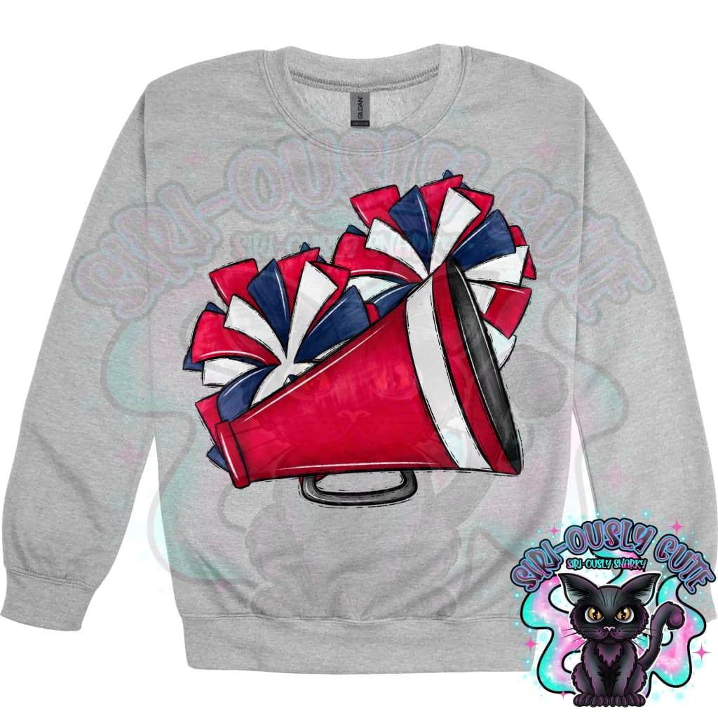 Cheer Poms And Megaphones Red And Navy Mascot