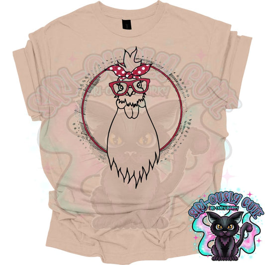 chicken with glasses in wood circle Clothing
