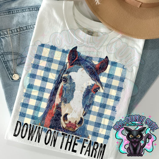 Down On The Farm Plaid Horse Clothing