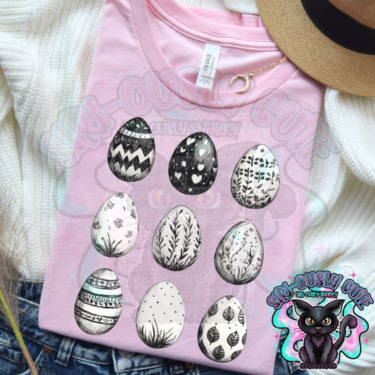 Easter Egg Black and White Clothing
