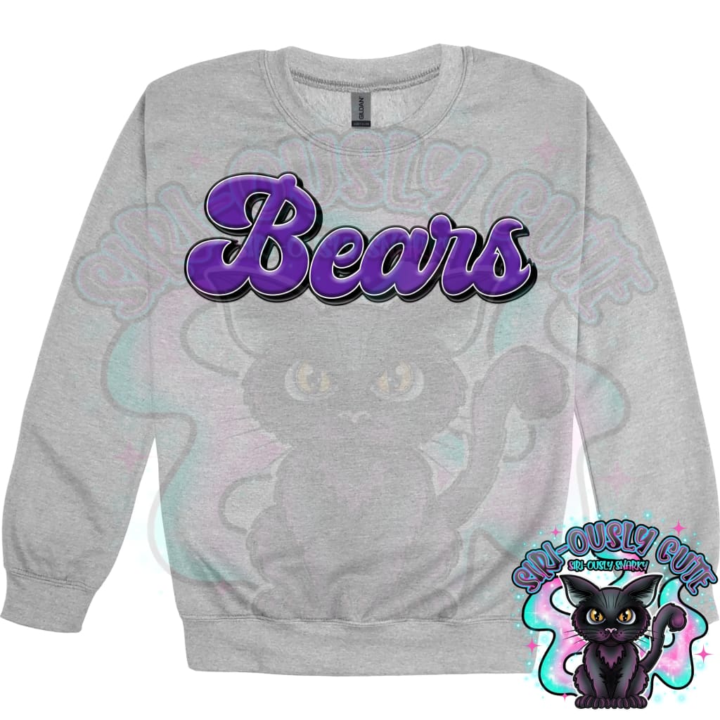 Faux 3D Puff Bears Purple Mascot