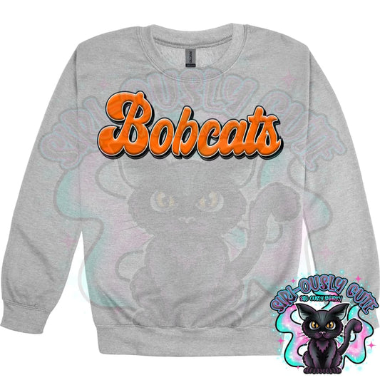 Faux 3D Puff Bobcats Orange Mascot