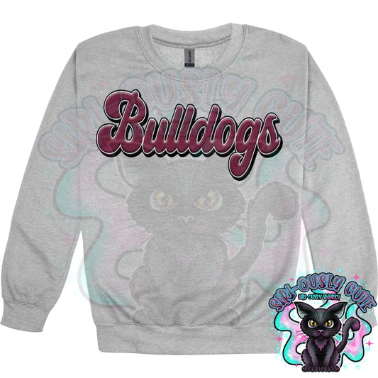 Faux 3D Puff Bulldogs Maroon Mascot