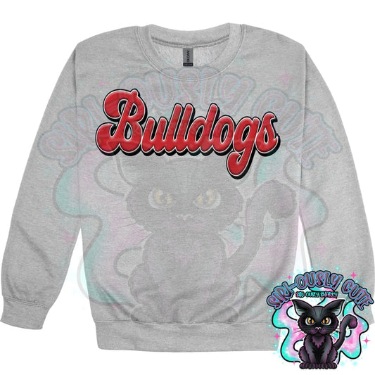 Faux 3D Puff Bulldogs Red Mascot