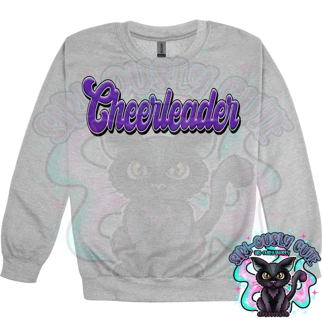 Faux 3D Puff Cheerleader Purple Mascot