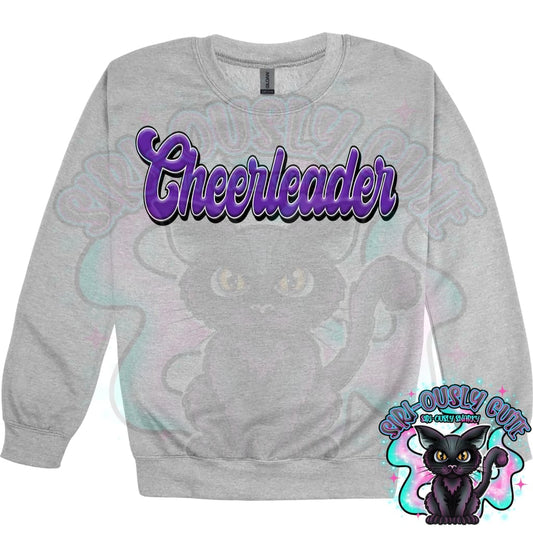 Faux 3D Puff Cheerleader Purple Mascot