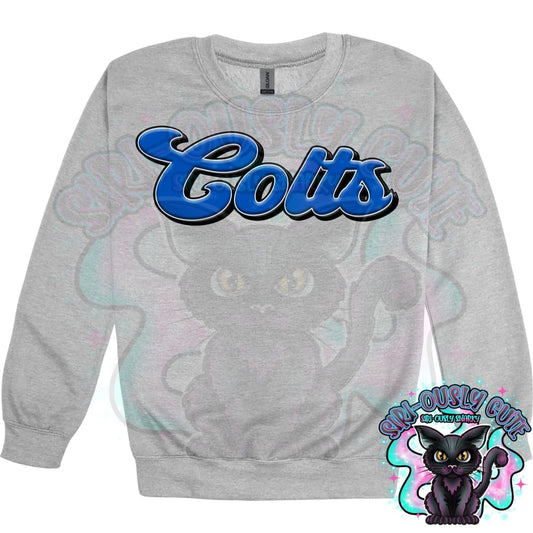 Faux 3D Puff Colts Royal Blue Mascot
