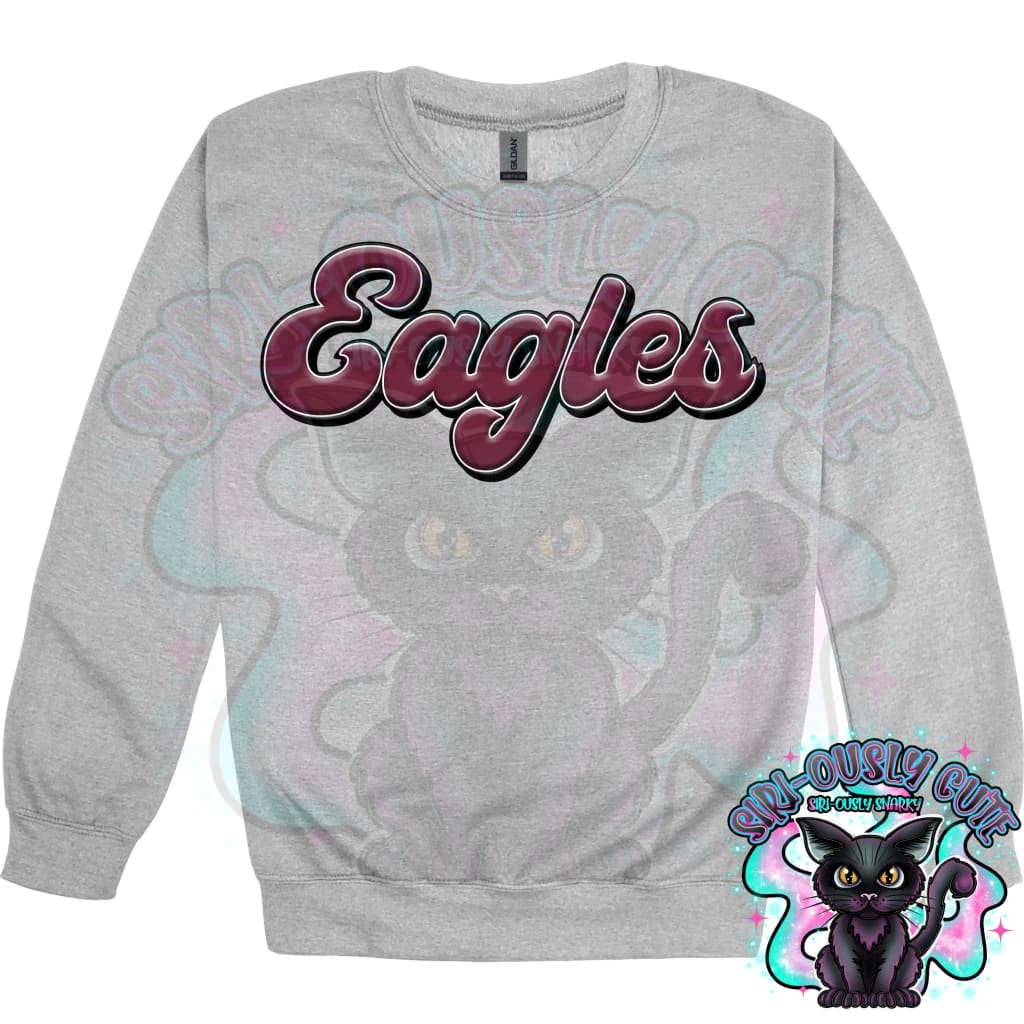 Faux 3D Puff Eagles Maroon Mascot