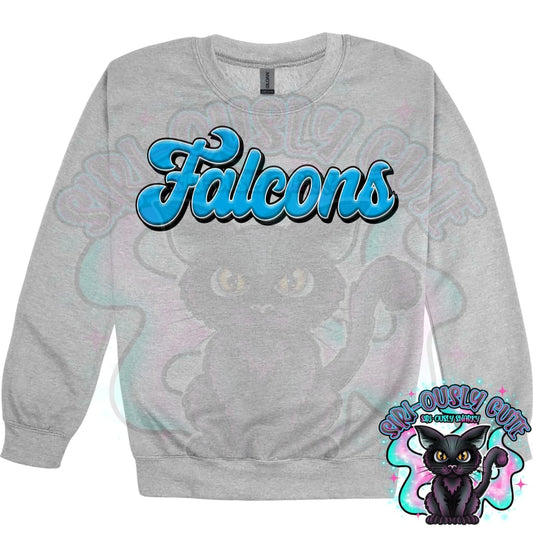 Faux 3D Puff Falcons Columbia Blue Mascot