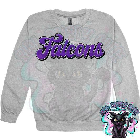 Faux 3D Puff Falcons Purple Mascot