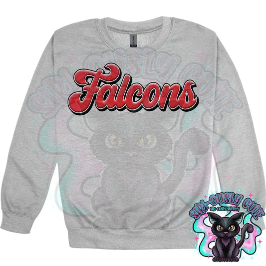 Faux 3D Puff Falcons Red Mascot